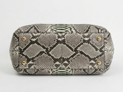Natural Gray Python Snakeskin Tote Leather Bag