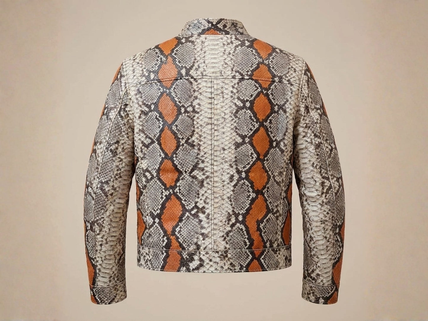 Multi Orange Python Snakeskin Jacket