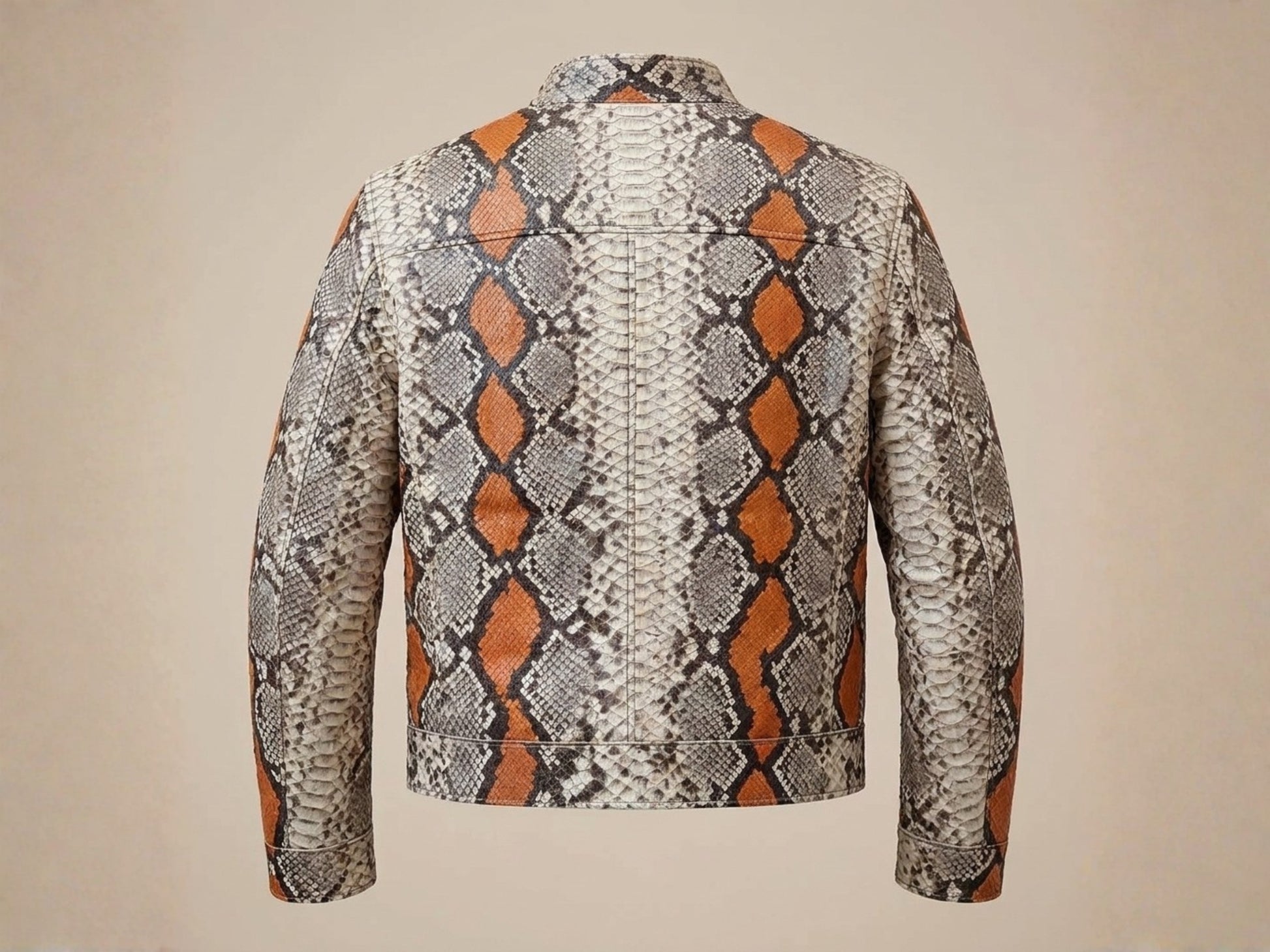 Multi Orange Python Snakeskin Jacket