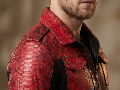 Red Python Snakeskin Jacket