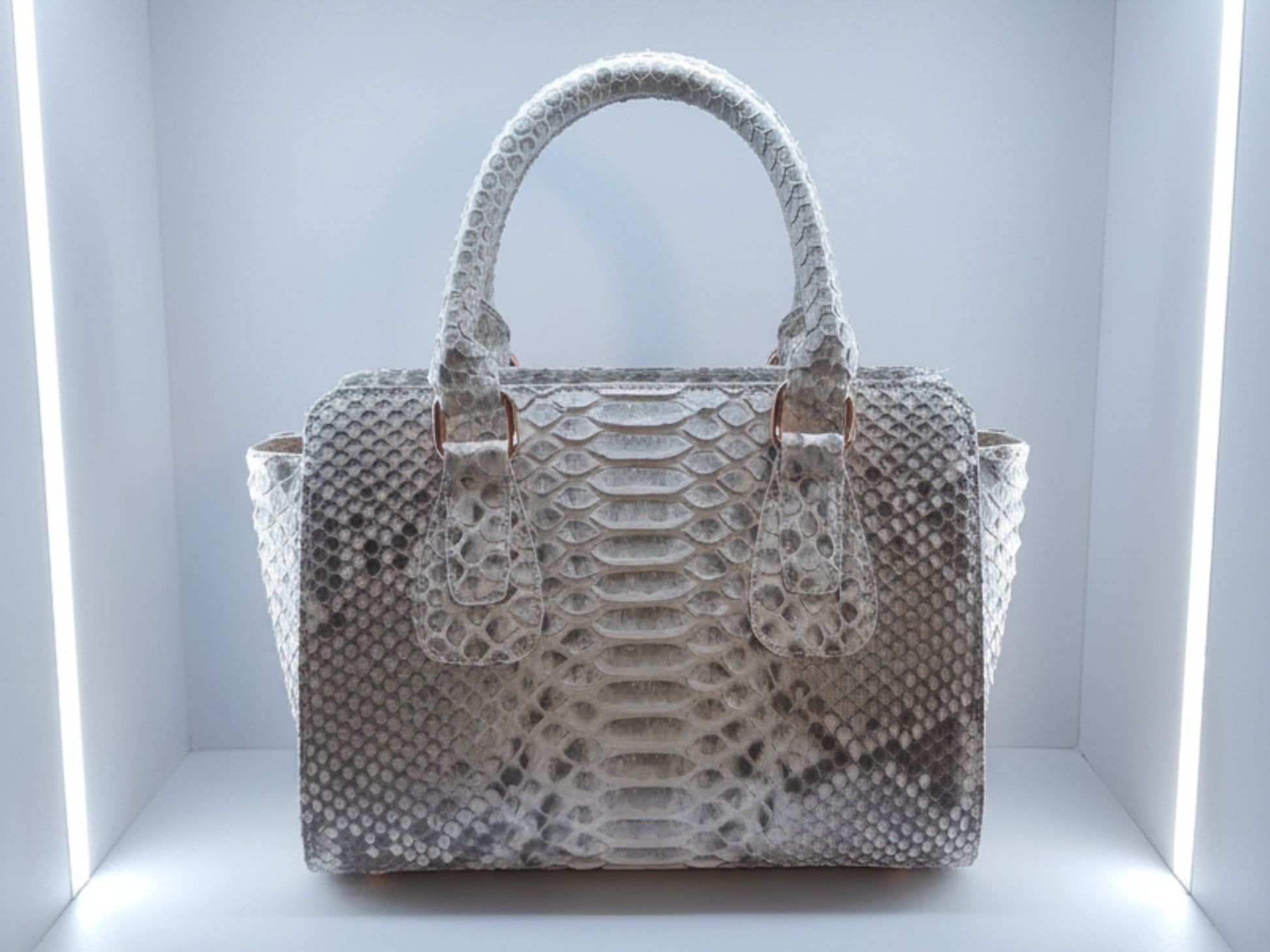 Luxury Genuine Python Snakeskin Leather Women Handbag: Elegant Designer Tote Bag