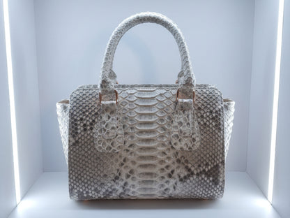 Luxury Genuine Python Snakeskin Leather Women Handbag: Elegant Designer Tote Bag