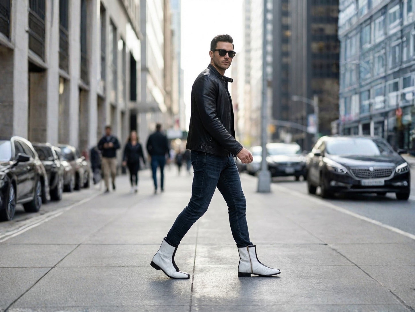 White Python Snakeskin Ankle Boots