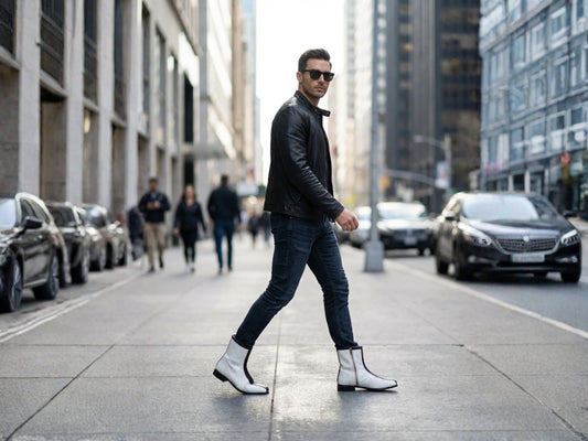 White Python Snakeskin Ankle Boots