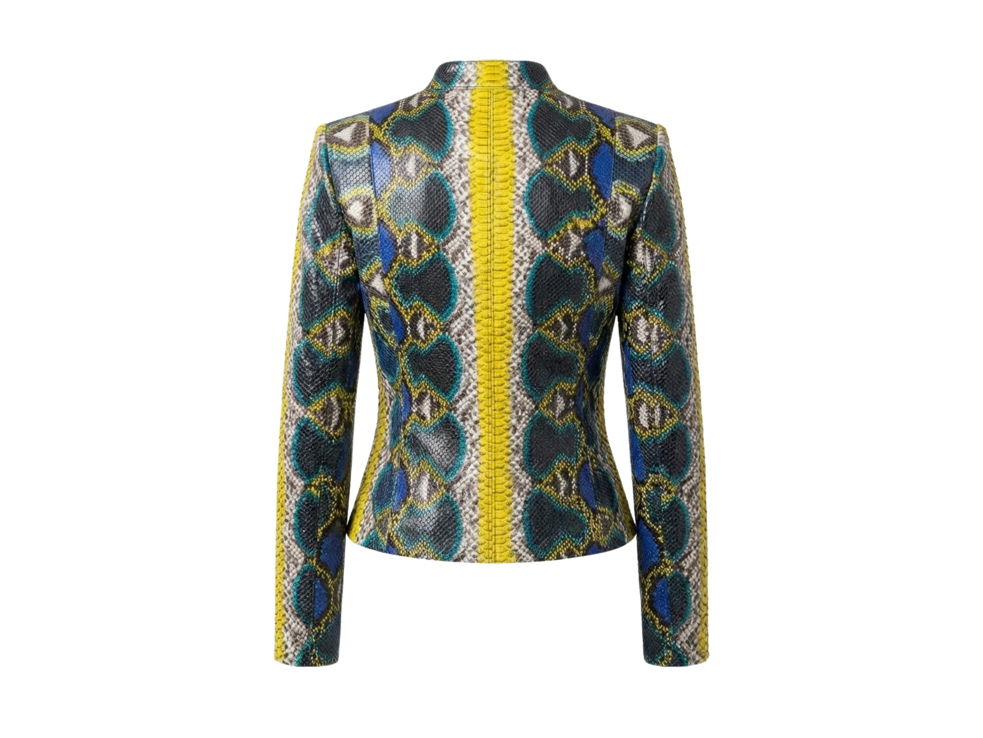 Multicolor Exotic Yellow Python Snakeskin Jacket