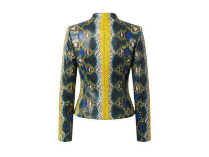 Multicolor Exotic Yellow Python Snakeskin Jacket