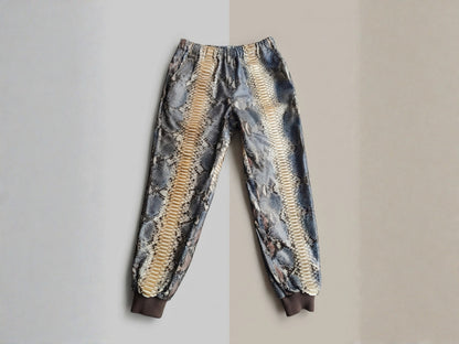 Python Snakeskin Tracksuit: Genuine Fox Fur Hoodie