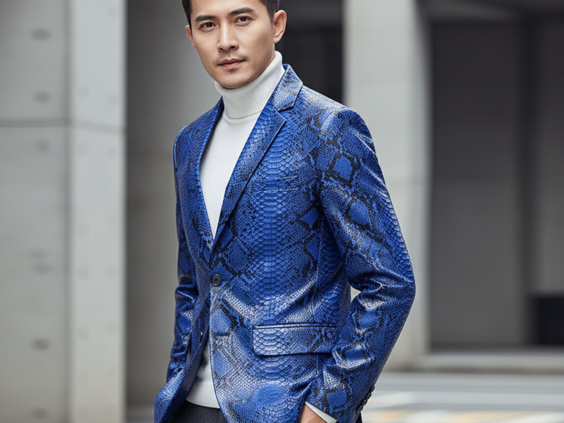 Men’s Snakeskin Blazer – Luxury Python Suit Jacket