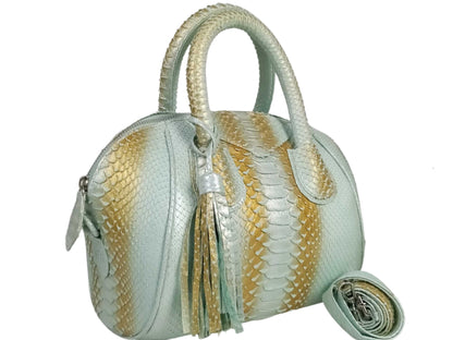 Grey Nickel - Gavinci Genuine Python Snakeskin Leather Bag for Women