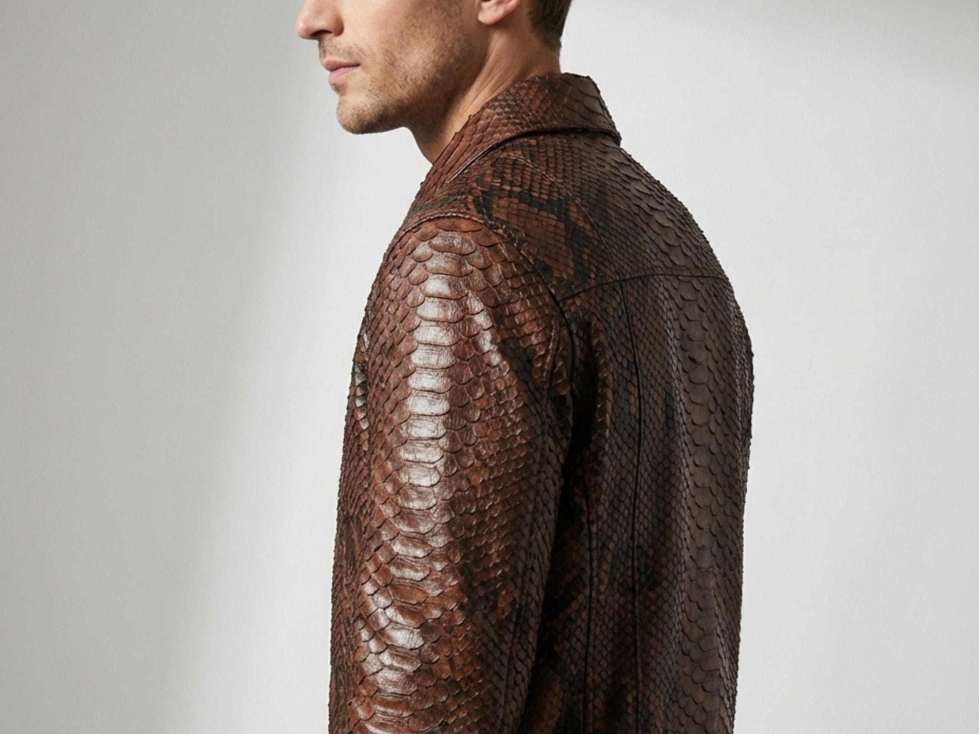 Brown Exotic Python Snakeskin Jacket