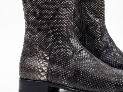 Black Python Snakeskin Boots