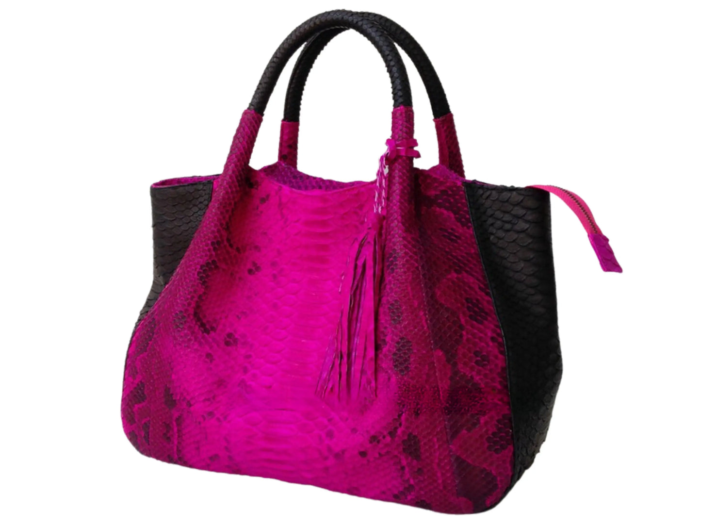 Fuchsia - Snake Skin Shoulder Bag