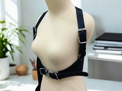 Y Strap Snakeskin Leather Waist Harness - LFM Fashion