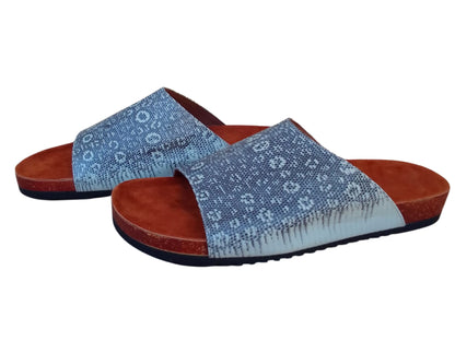 Lizard Skin Slide Leather Sandals - 6