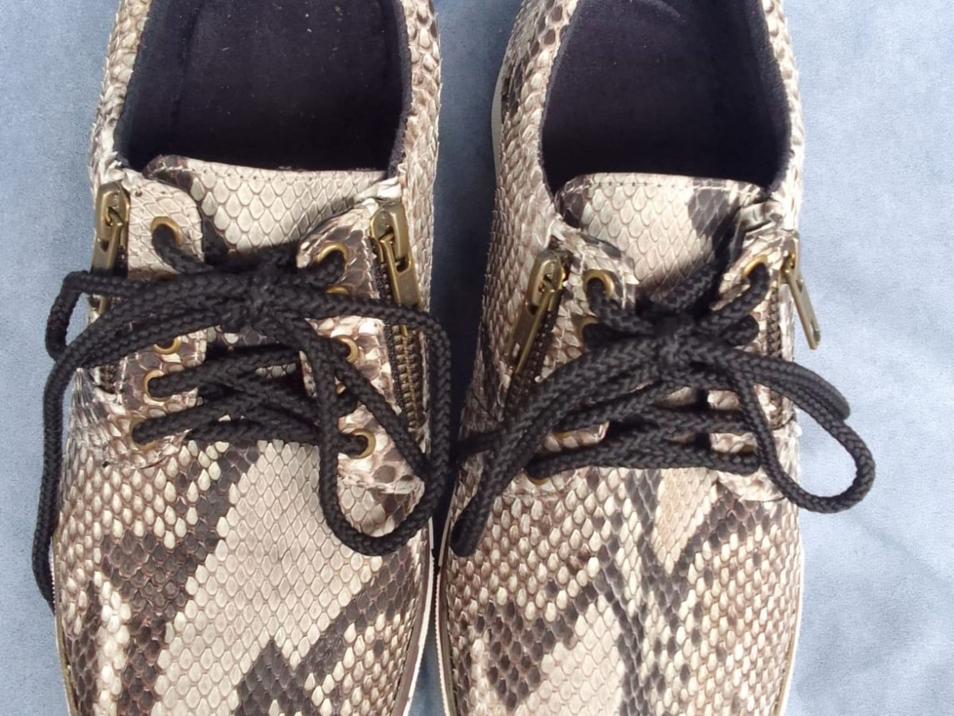 Genuine Python Snakeskin Sneakers: Exotic Snake Skin Casual Footwear