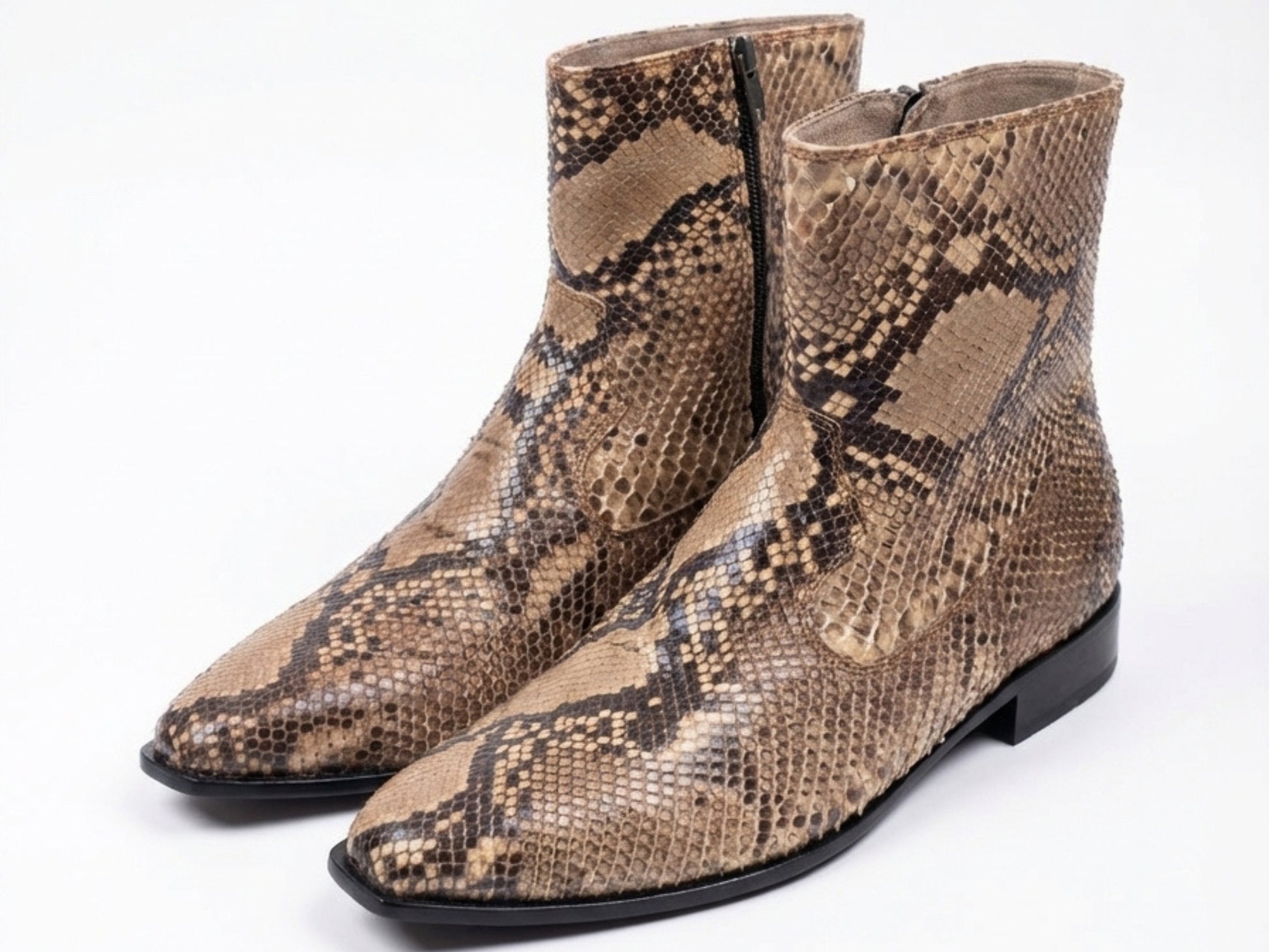 Men’s Genuine Python Snakeskin Boots | Real Python Dress Shoes for Men