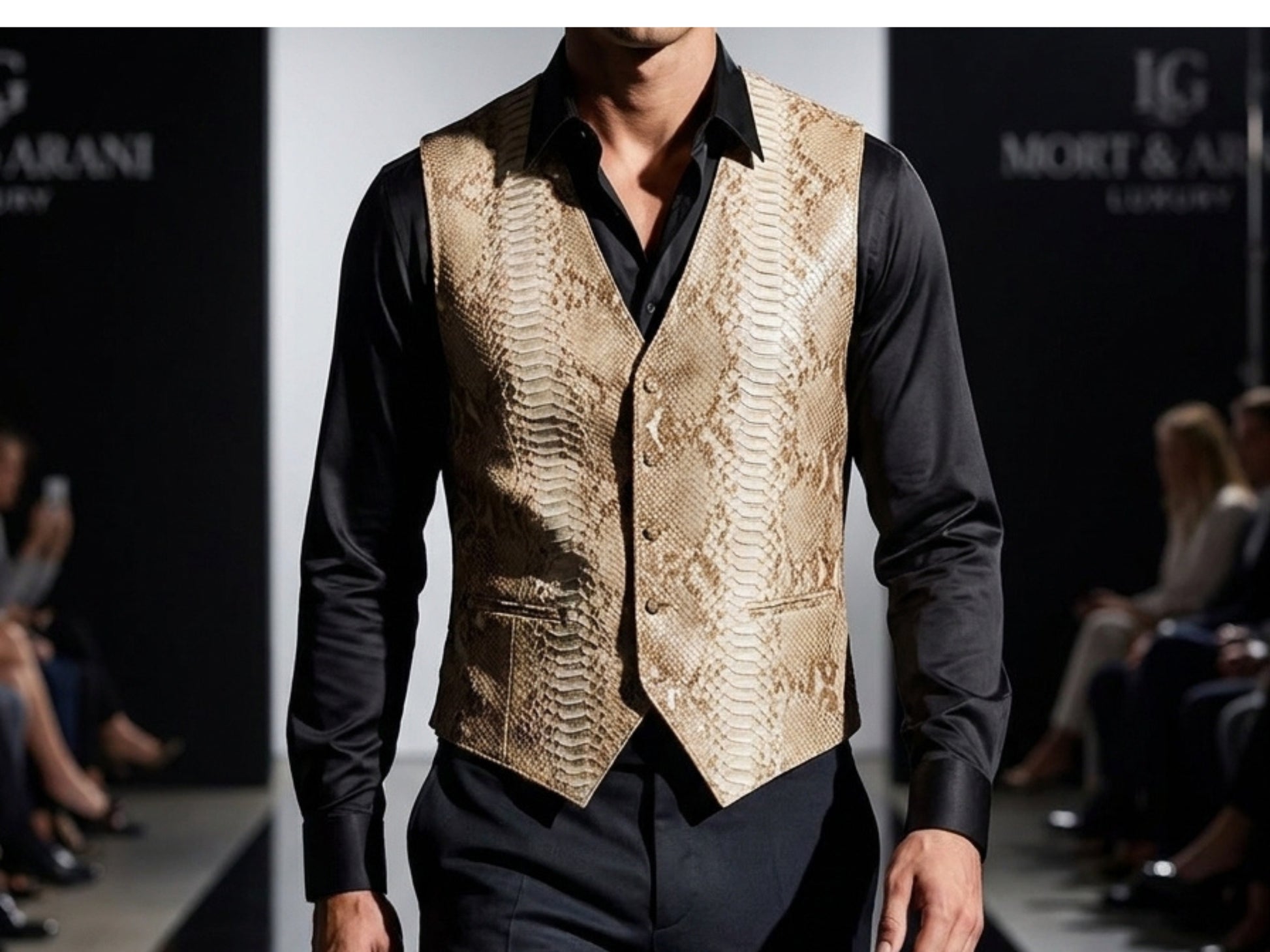 Genuine Python Snakeskin Leather Vest: Himalayan Waistcoat