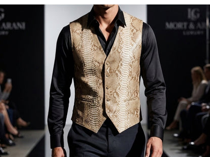 Genuine Python Snakeskin Leather Vest: Himalayan Waistcoat