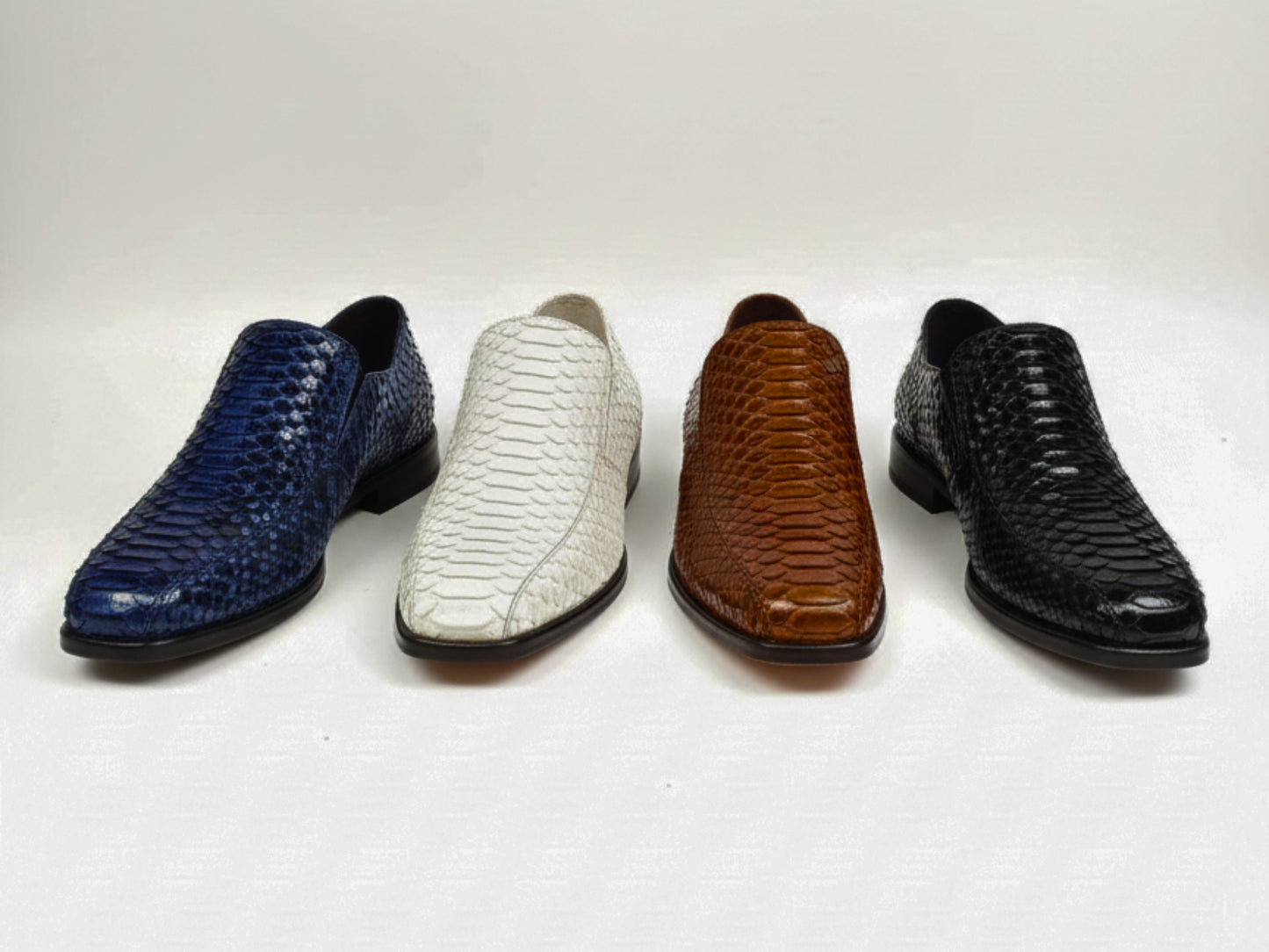 Men Python Snakeskin Oxford Shoes: Handmade Formal Slip-On Loafers