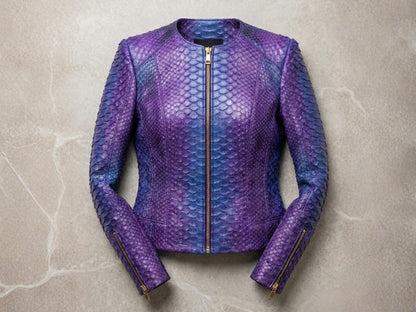 Purple Blue Python Snakeskin Jacket