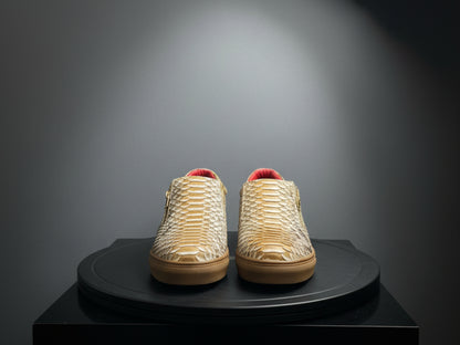 Genuine Python Snakeskin Shoes: Handmade Real Exotic Leather Sneakers