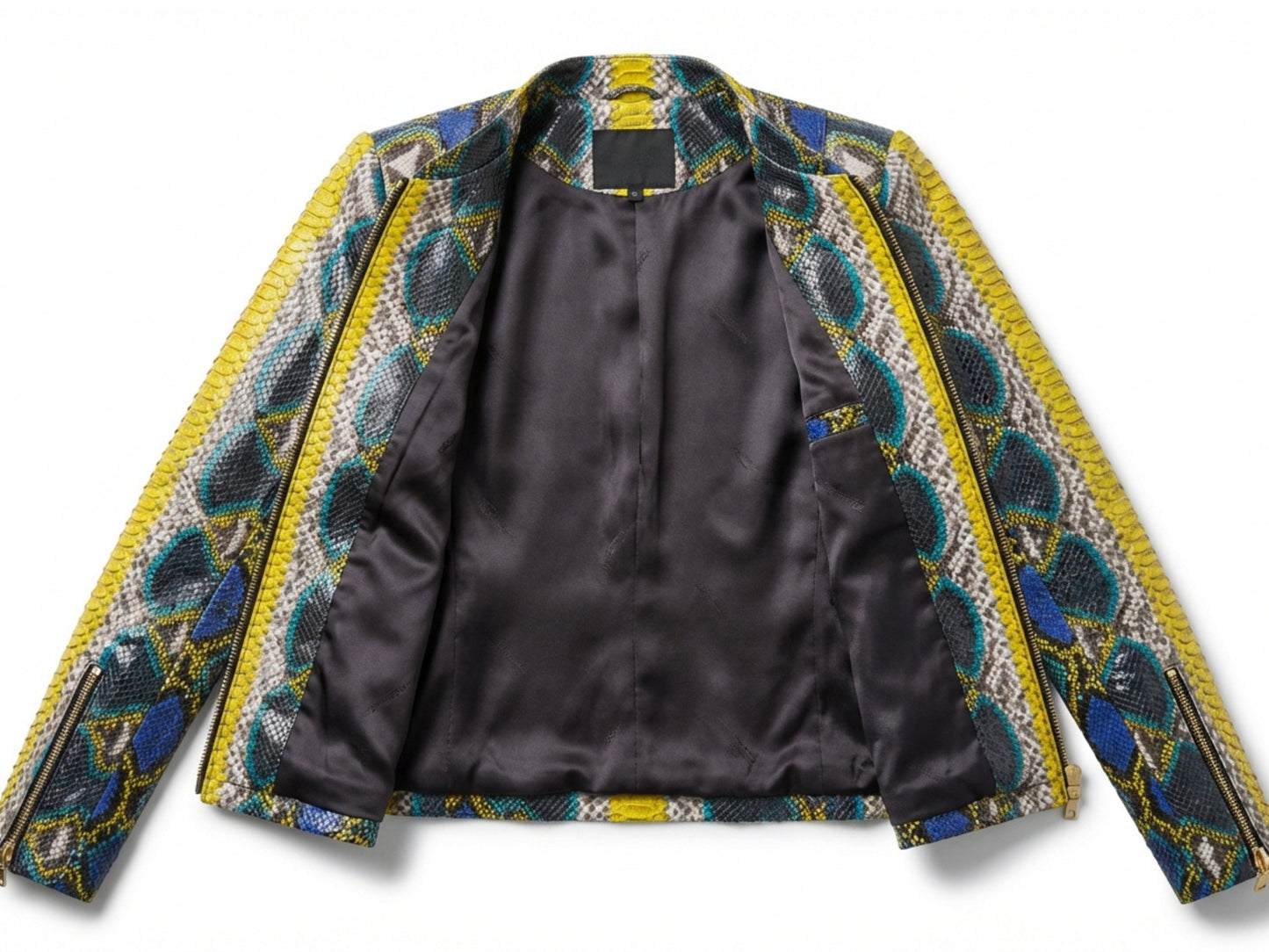Multicolor Exotic Yellow Python Snakeskin Jacket