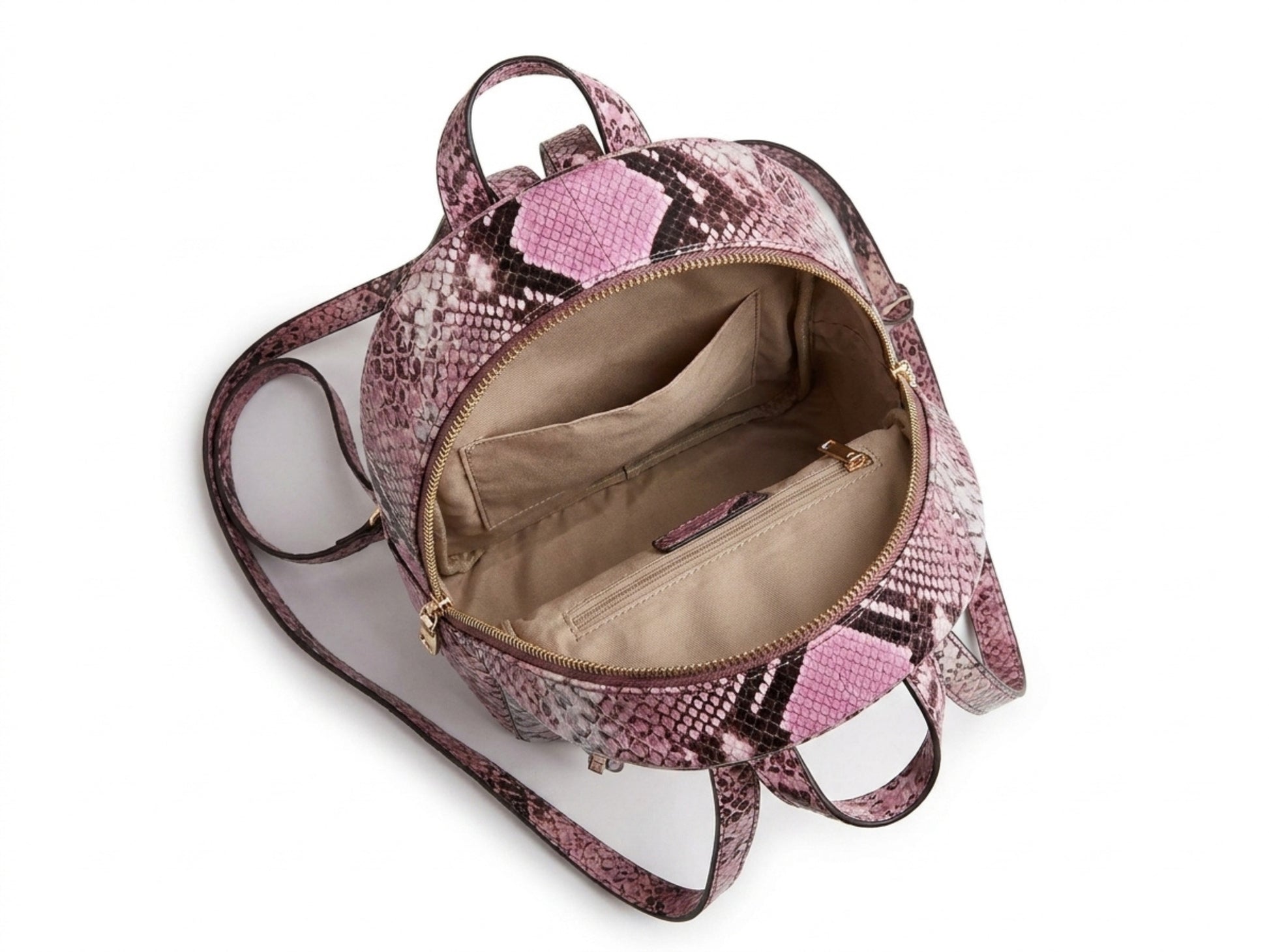 Blush Pink Python Snakeskin Backpack Purse