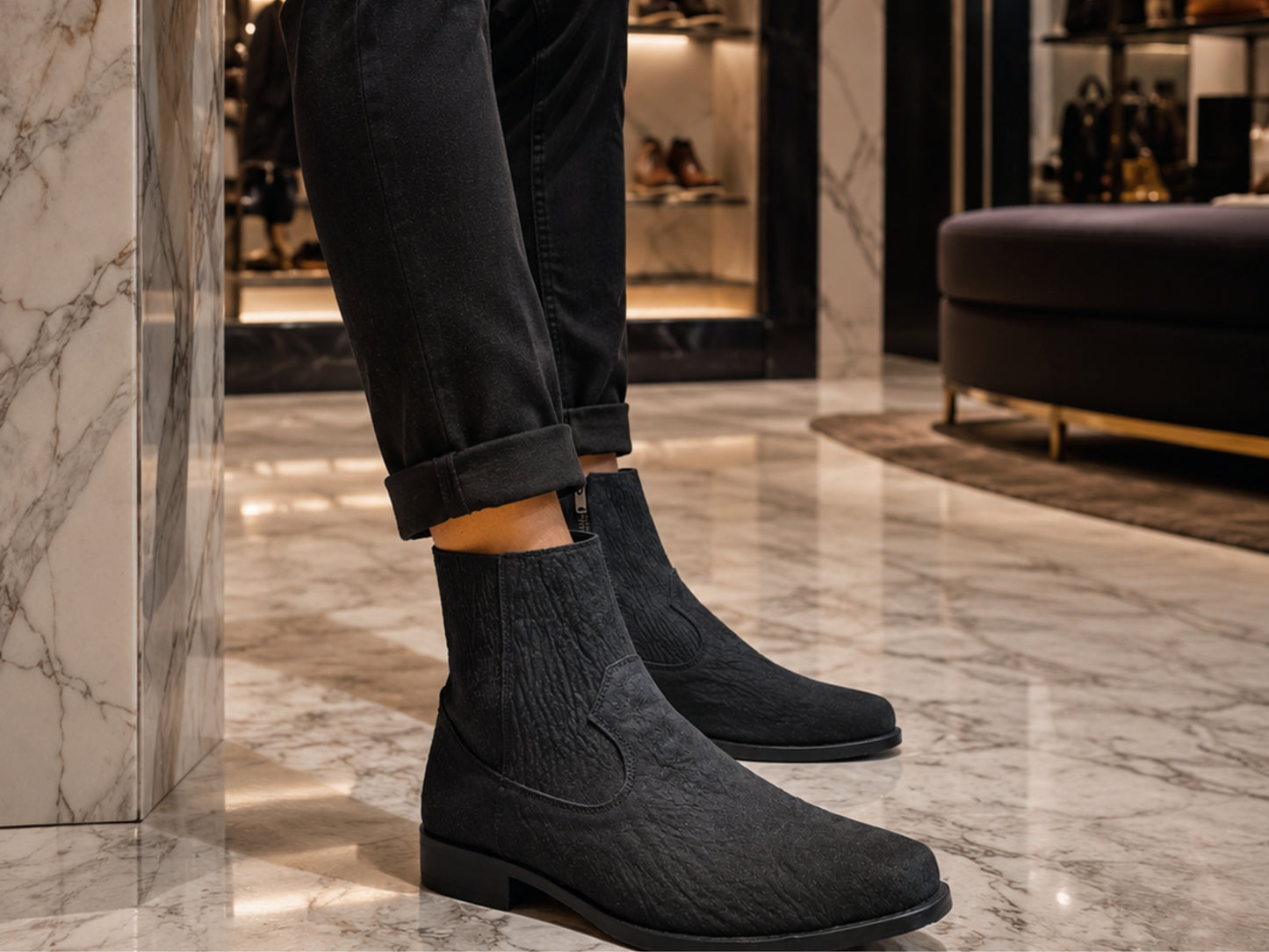 Genuine Shark Skin Leather Boots