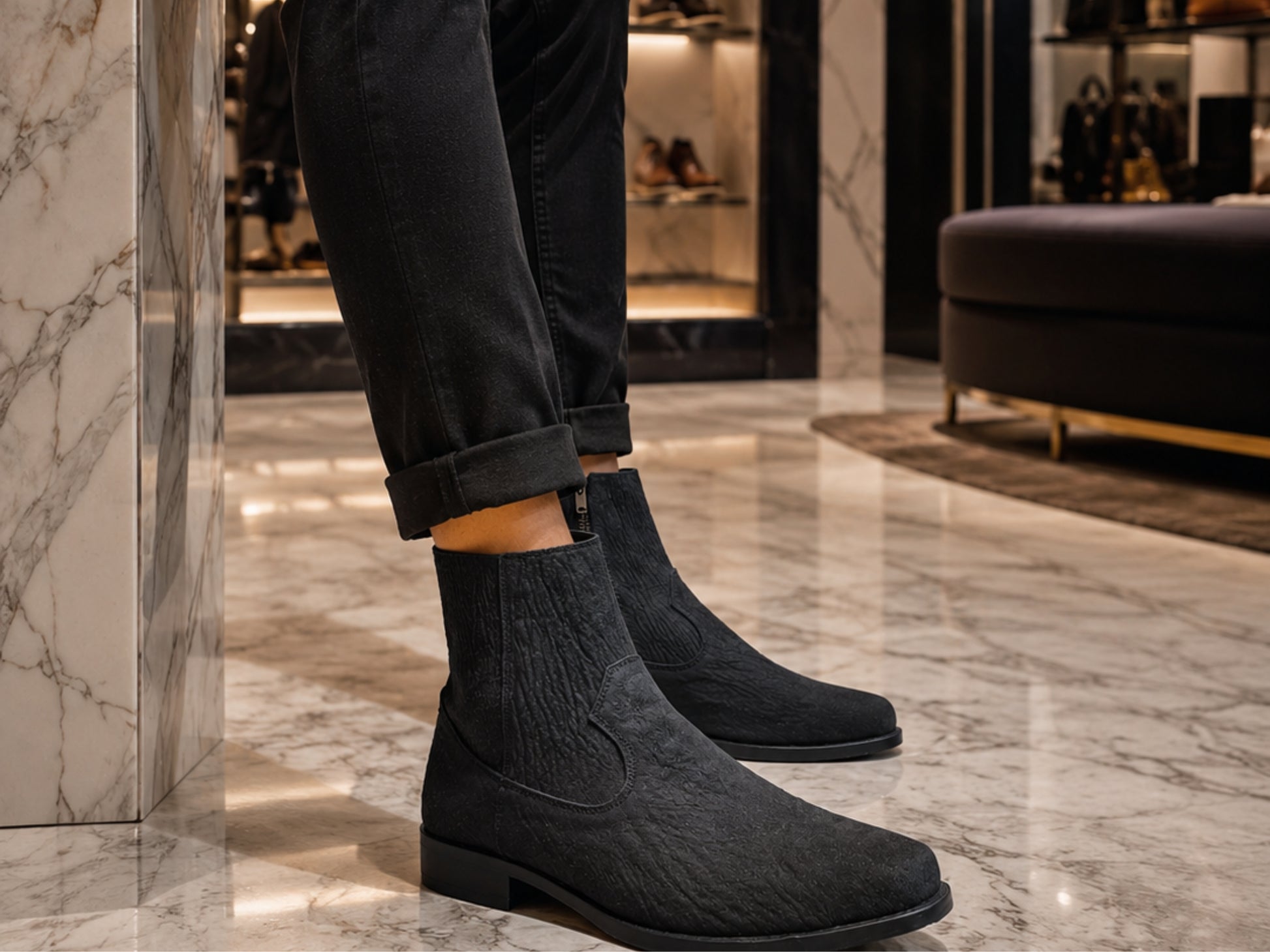 Genuine Shark Skin Leather Boots