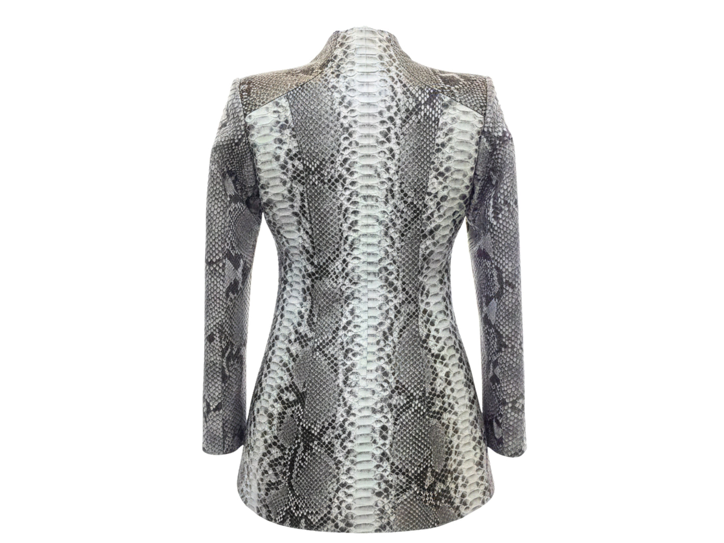 Genuine Python Snakeskin Jacket: Asymmetrical Zip