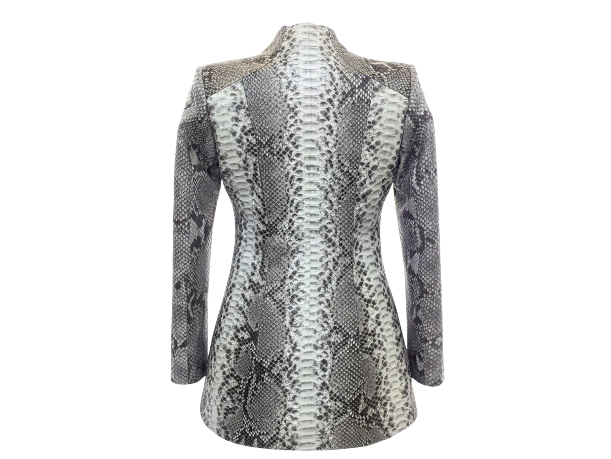 Genuine Python Snakeskin Jacket: Asymmetrical Zip