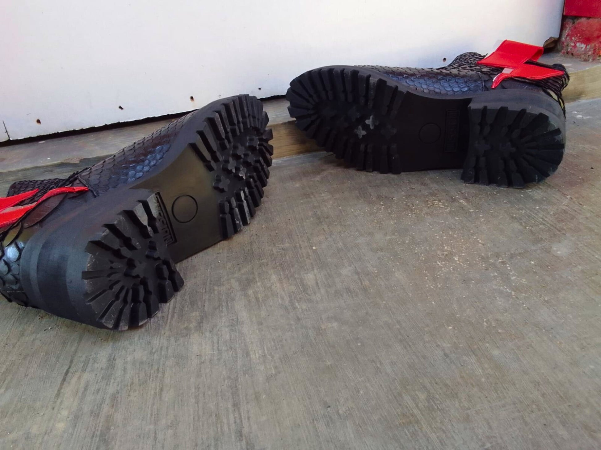 Genuine Python Snakeskin Boots with Red Lightning Bolt