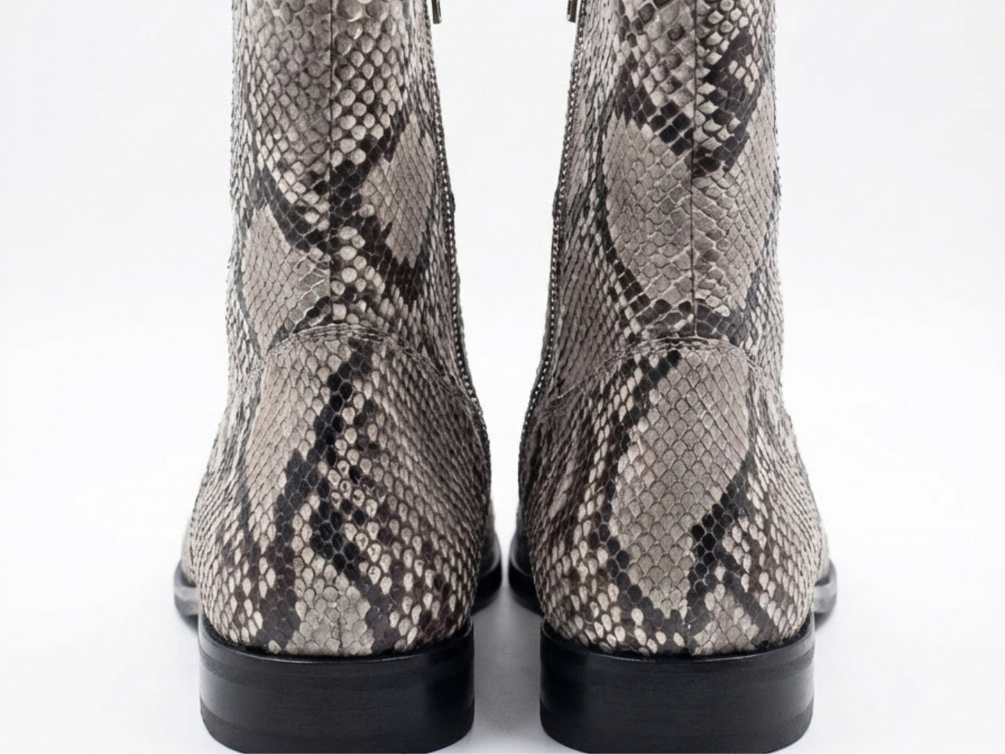 Men’s Genuine Python Snakeskin Boots | Real Natural Gray Python Dress Shoes