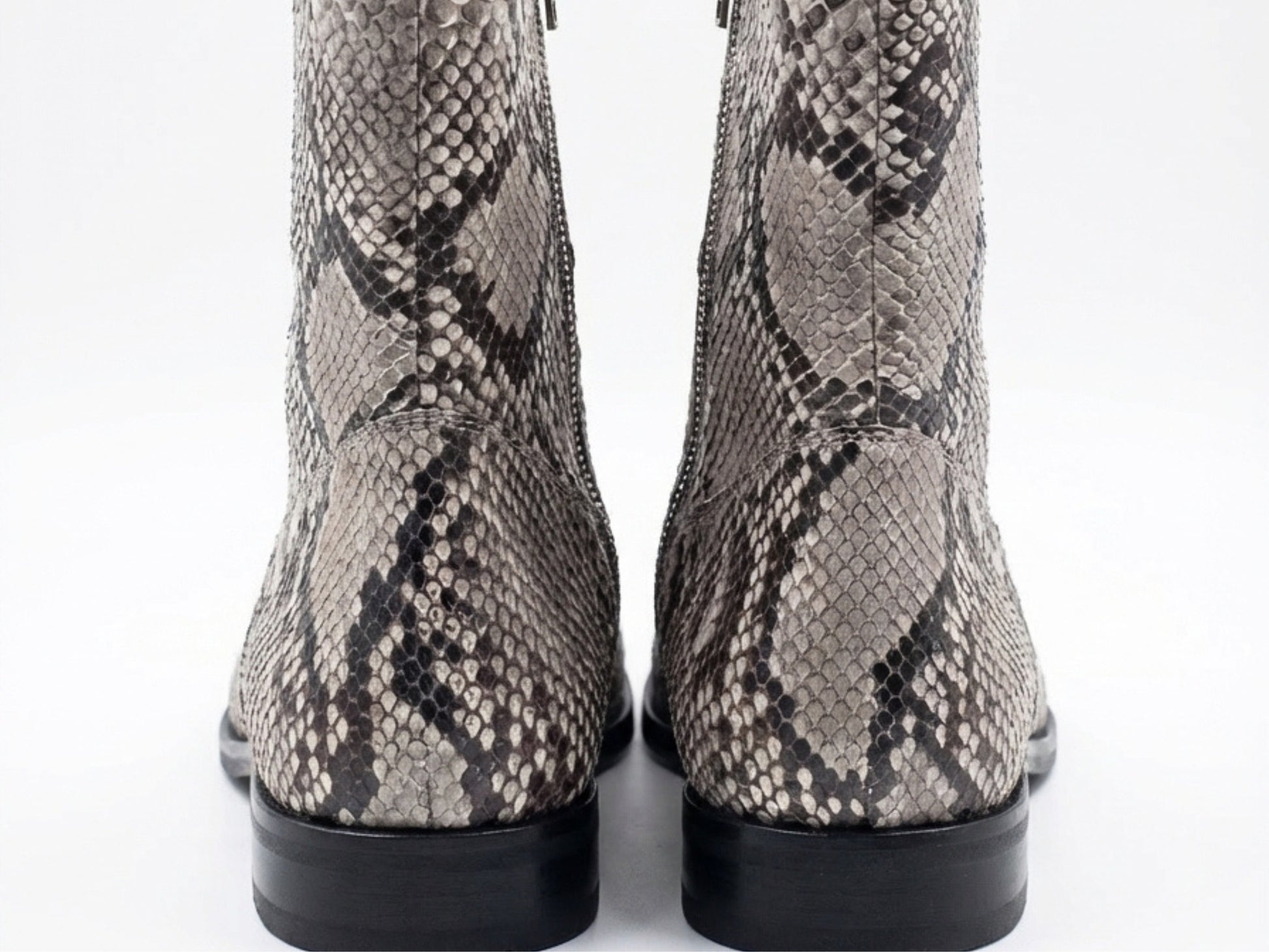 Men’s Genuine Python Snakeskin Boots | Real Natural Gray Python Dress Shoes