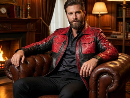 Red Python Snakeskin Jacket