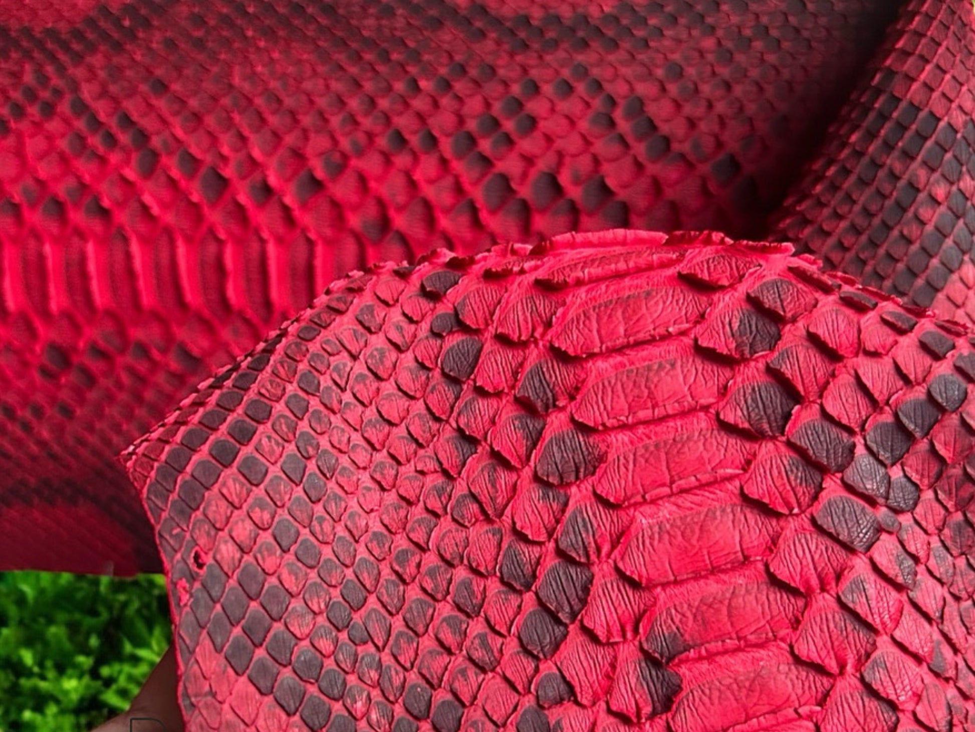 Genuine Python Snakeskin Leather Biker Jacket: Red Exotic Motorcycle Jacket