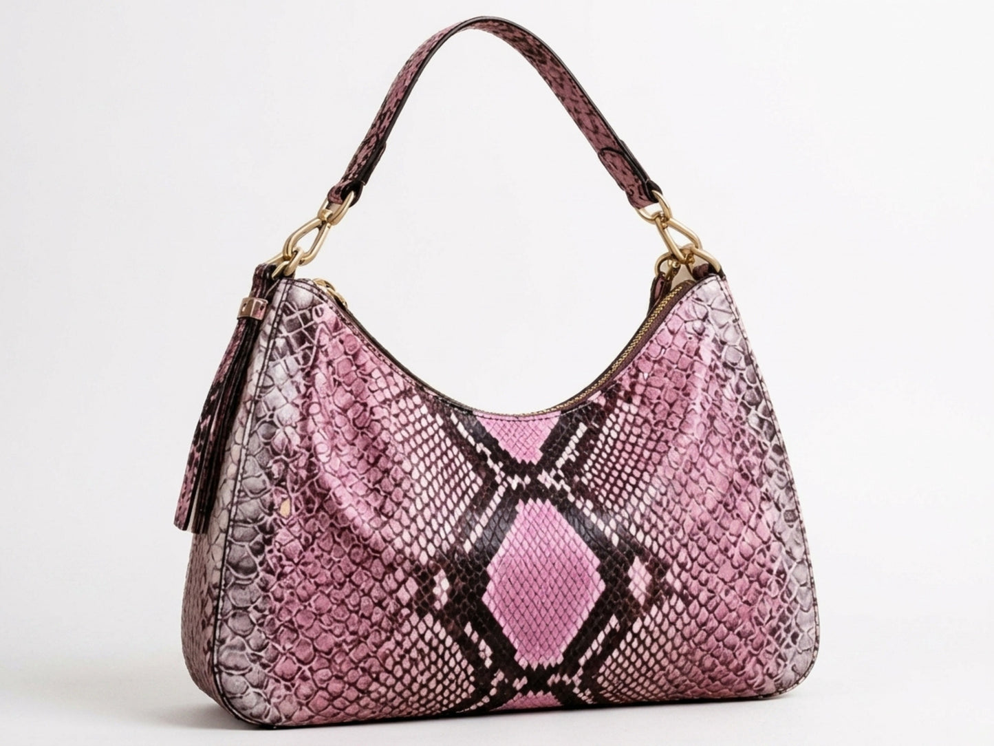 Pink Python Hobo Purse