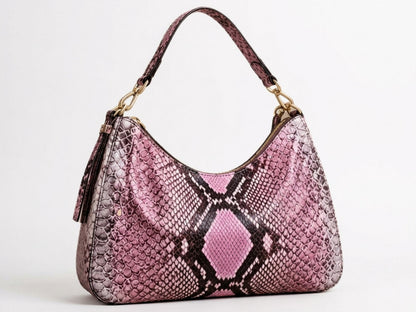 Pink Python Hobo Purse