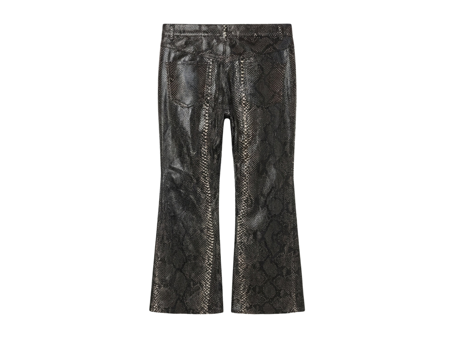Men Snakeskin Flared Pants