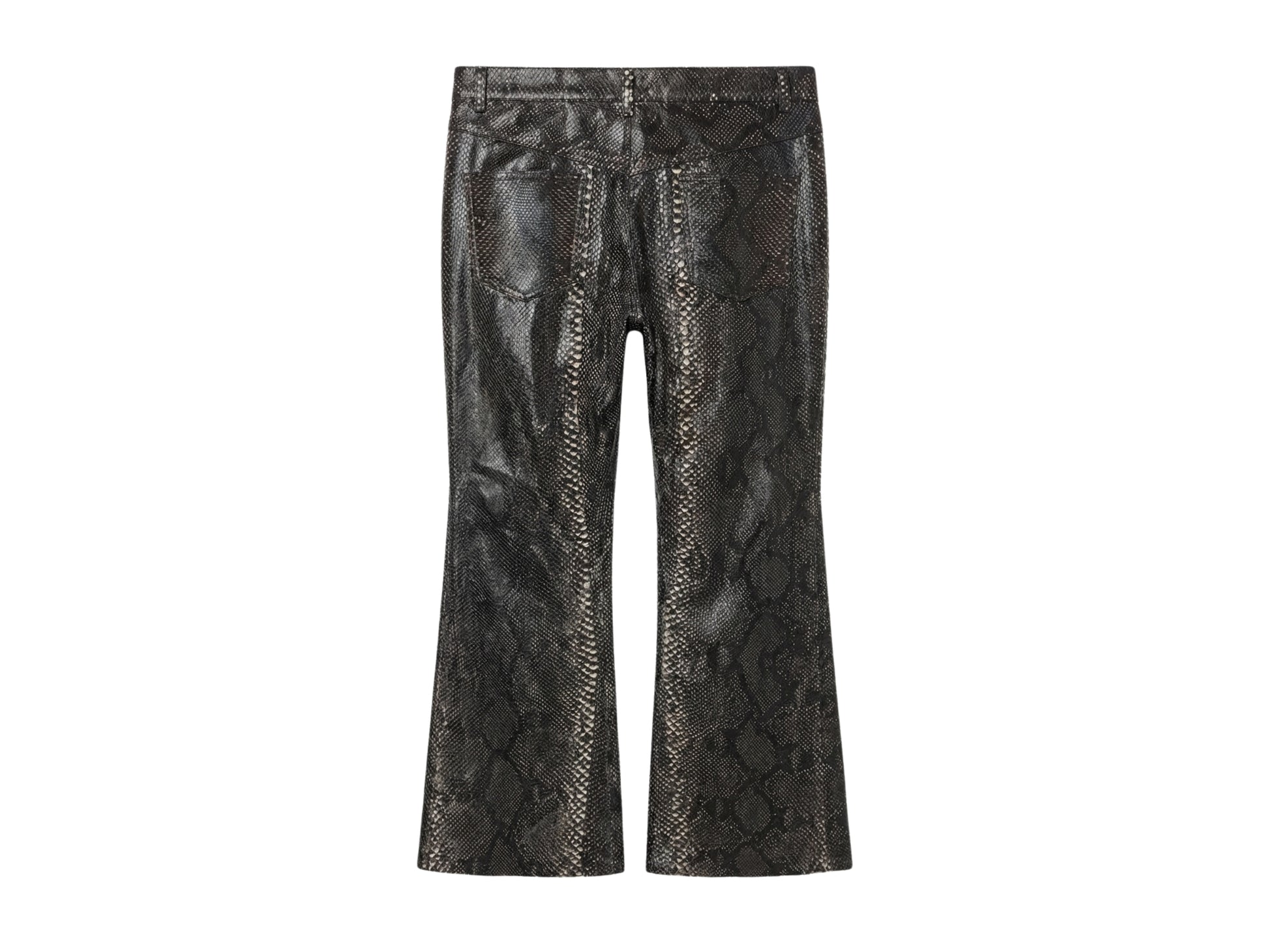 Men Snakeskin Flared Pants