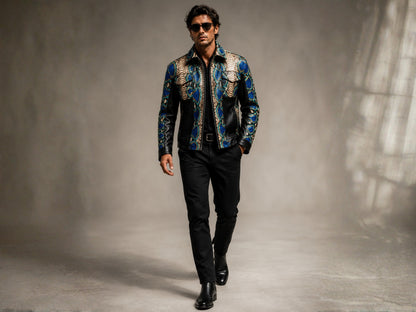Multi Color Python Snakeskin Jacket