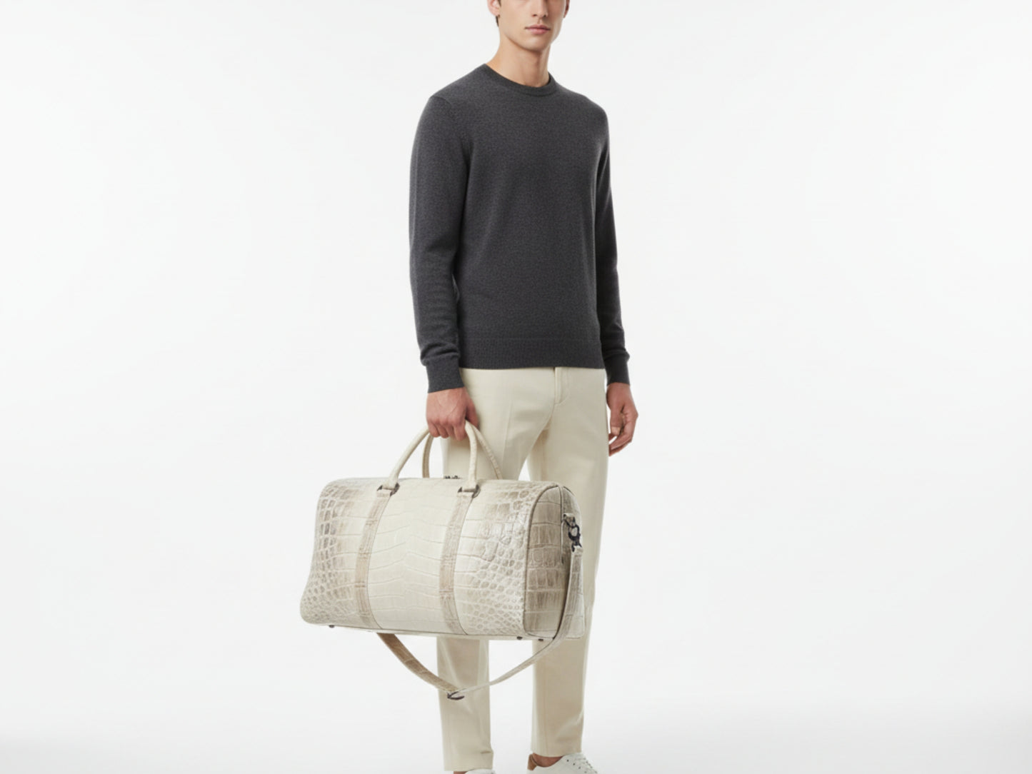 Himalayan Crocodile Leather Weekender Bag