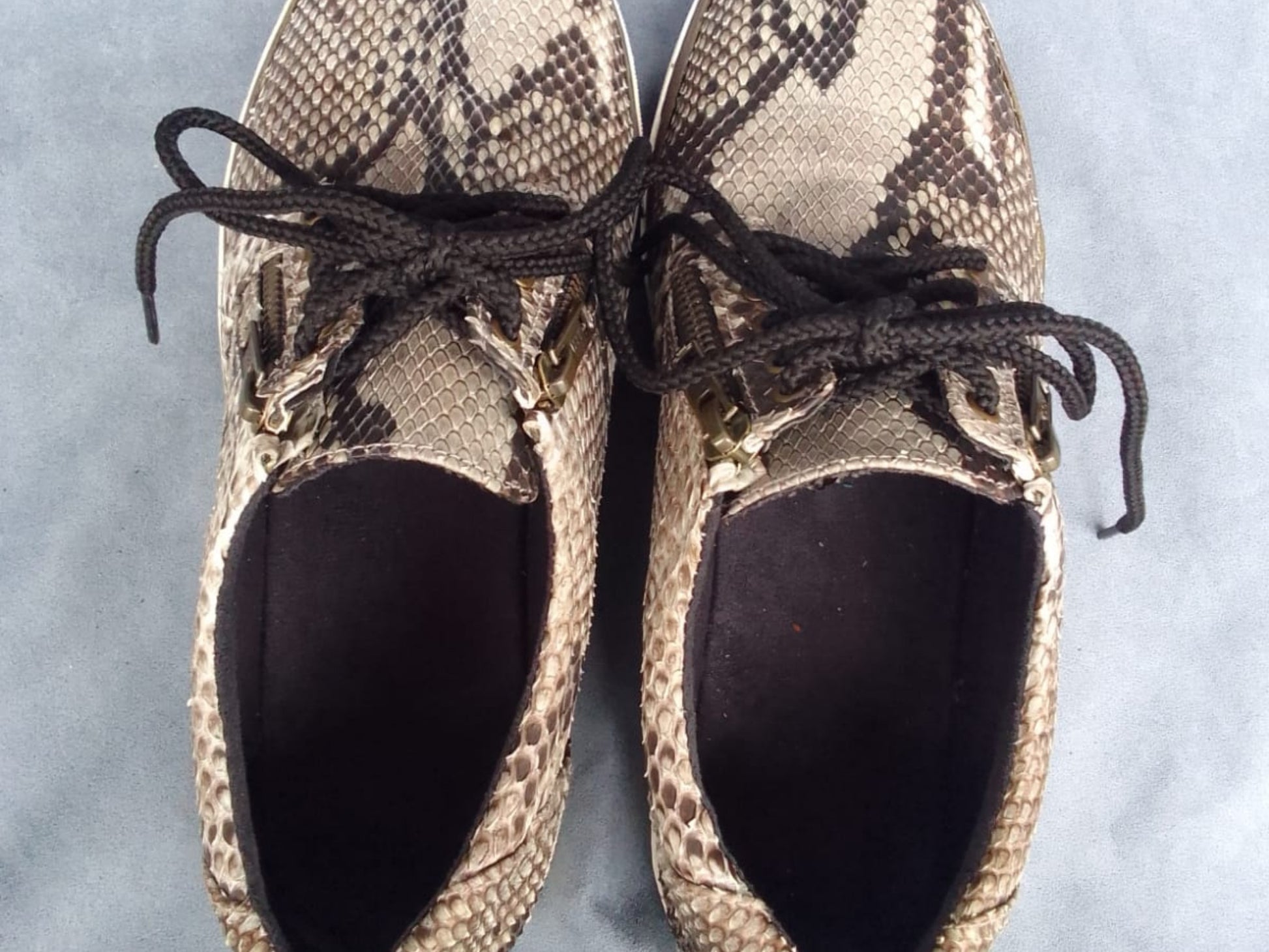 Genuine Python Snakeskin Sneakers: Exotic Snake Skin Casual Footwear