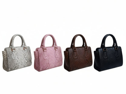 Luxury Genuine Python Snakeskin Leather Women Handbag: Elegant Designer Tote Bag