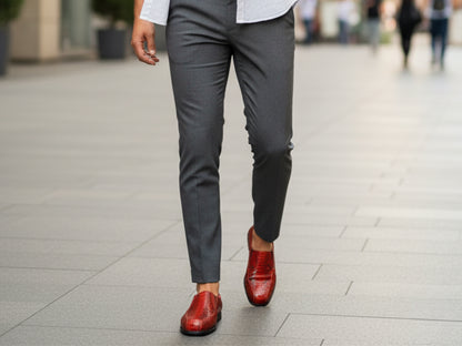 Terra Cotta Genuine Python Snakeskin Men’s Oxford Shoes