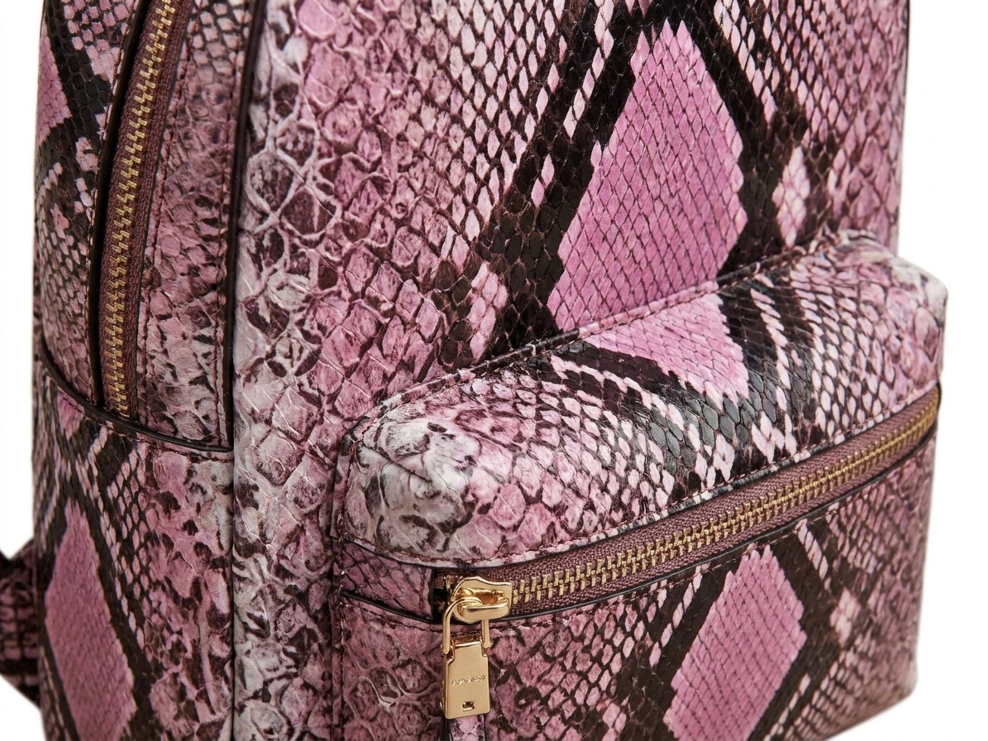 Blush Pink Python Snakeskin Backpack Purse