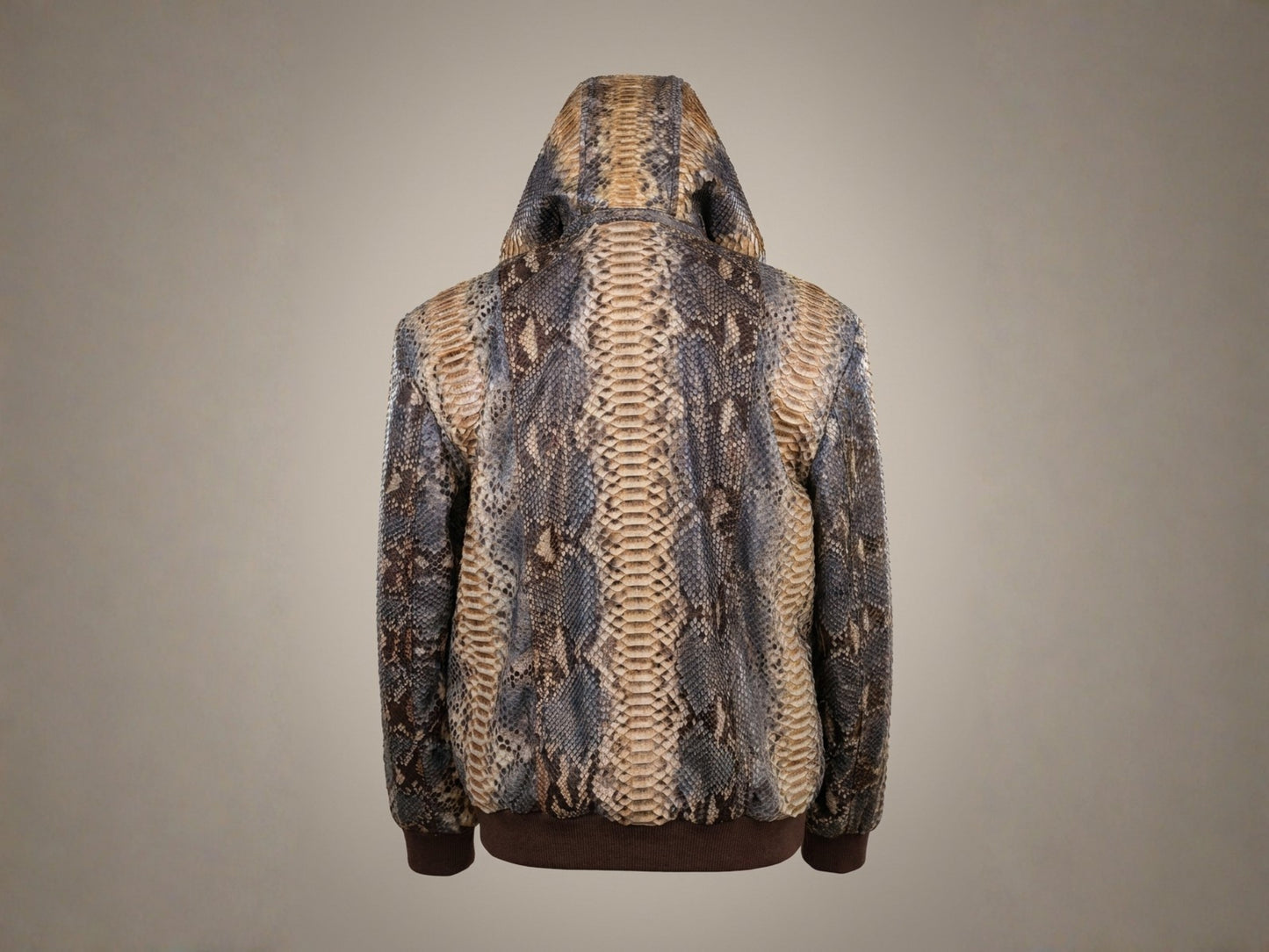 Python Snakeskin Tracksuit: Genuine Fox Fur Hoodie