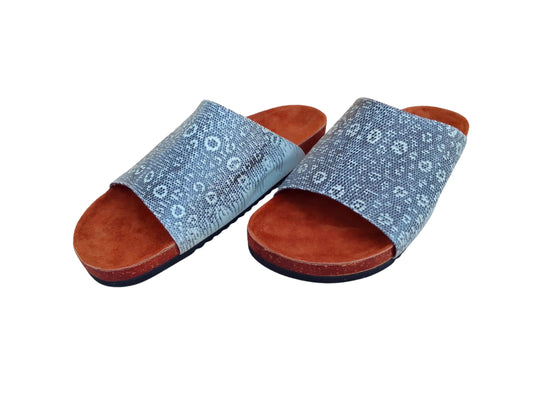 Lizard Skin Slide Leather Sandals