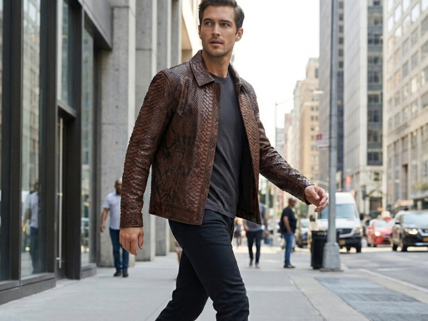 Brown Exotic Python Snakeskin Jacket