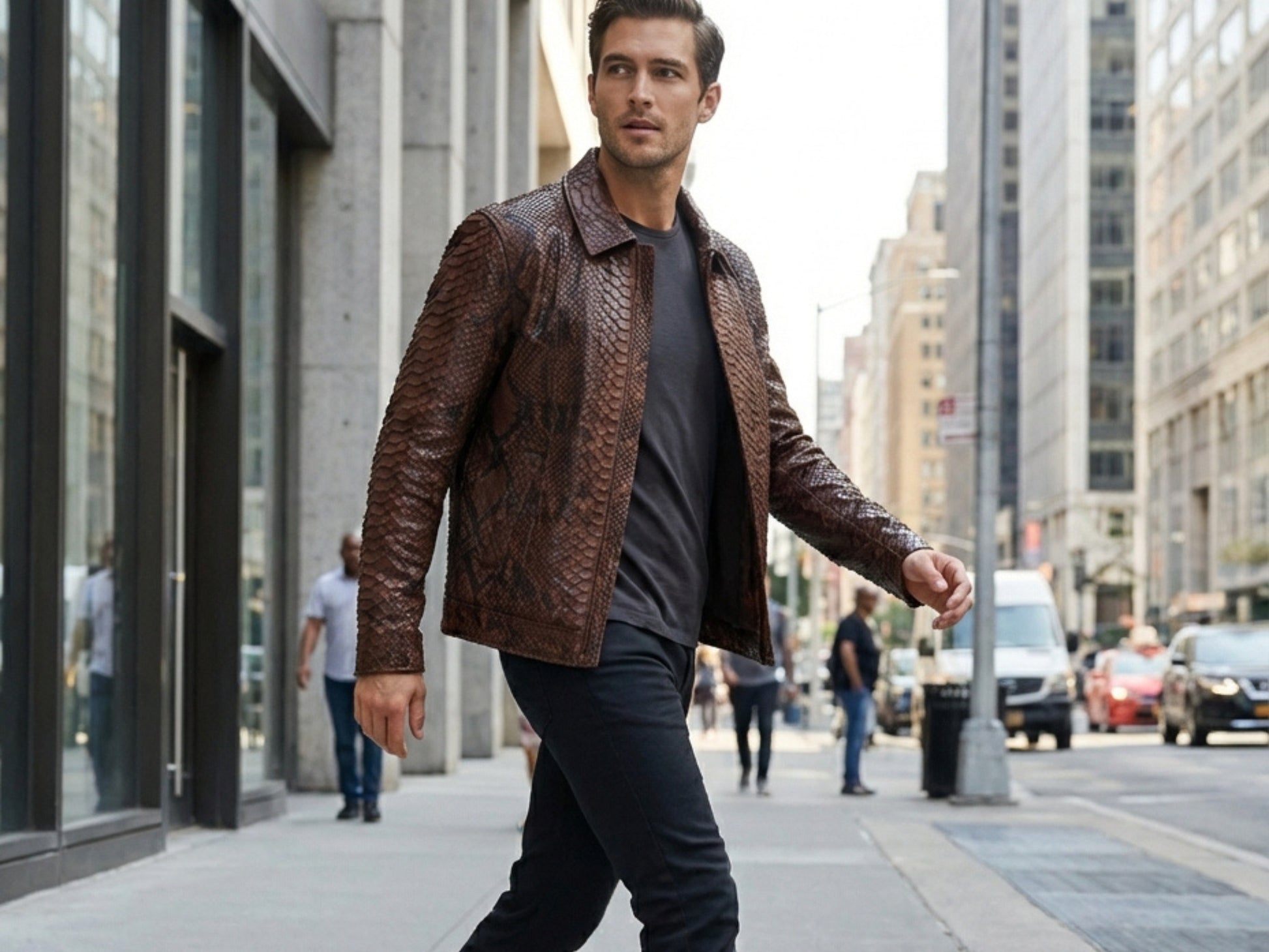 Brown Exotic Python Snakeskin Jacket